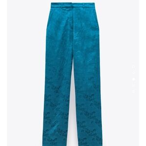 ZARA WIDE LEG MENSWEAR STYLE JACQUARD PANTS